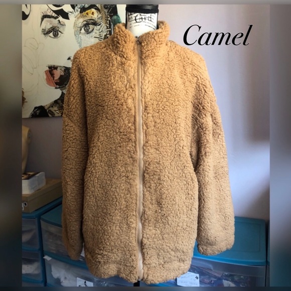 <LAST>Fuzzy Fleece Soft Teddy Bear Zip Up Jacket - Picture 4 of 5
